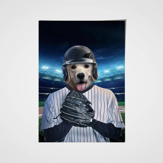 The Baseball Player Custom Poster Pet Portrait - Noble Pawtrait