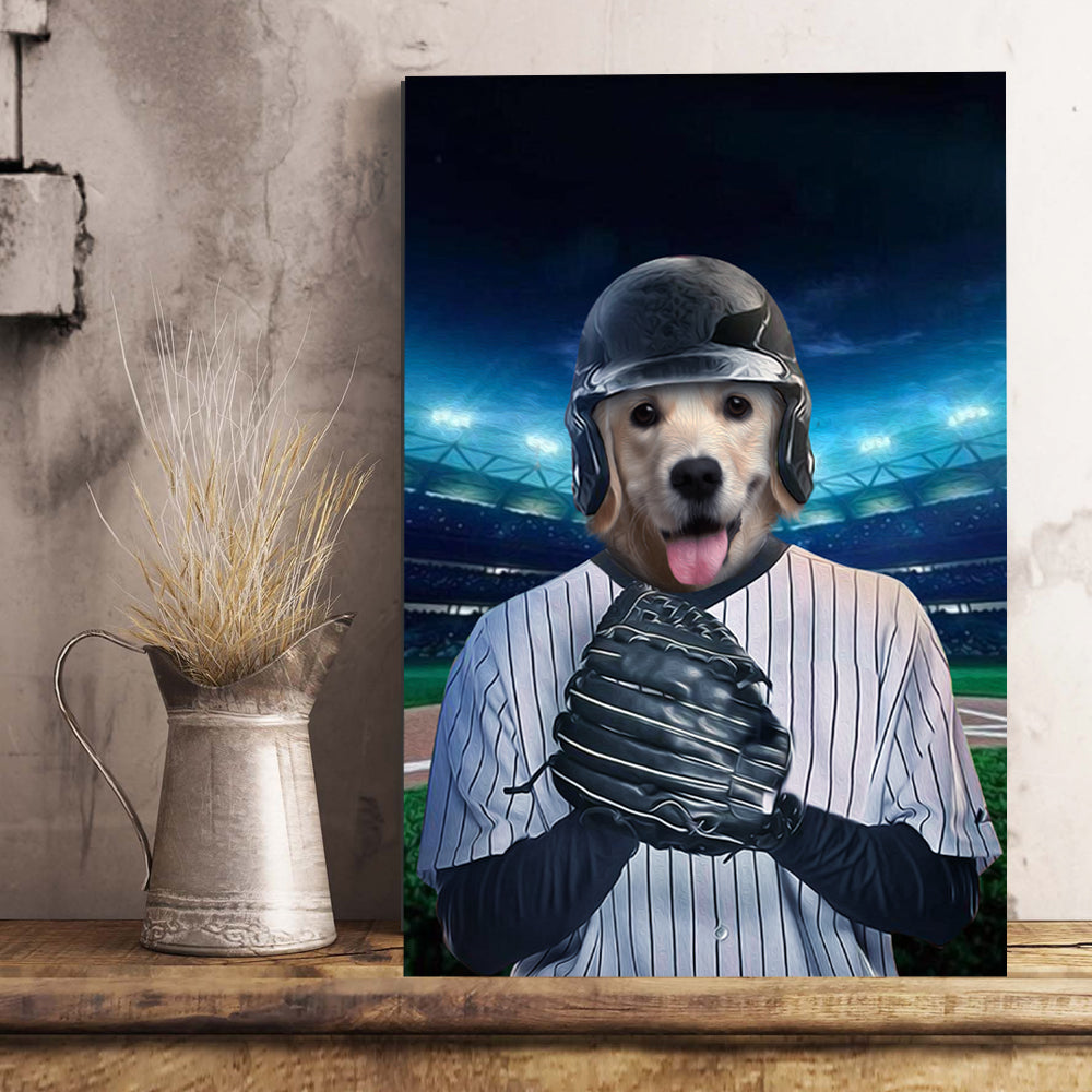 The Baseball Player Custom Poster Pet Portrait - Noble Pawtrait