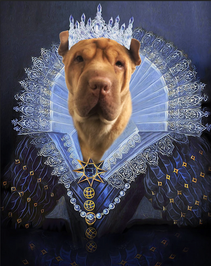 Her Majesty Custom Pet Portrait Digital Download - Noble Pawtrait