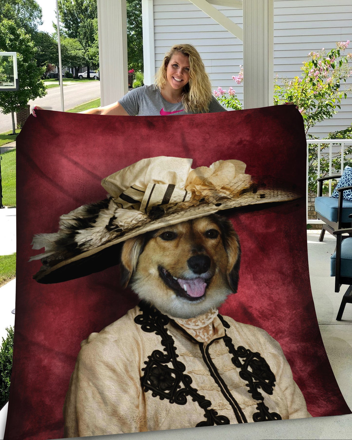 The Glamorous Lady Custom Pet Blanket - Noble Pawtrait