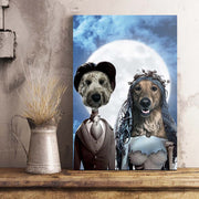 The Bride & Groom Custom Pet Portrait Canvas - Noble Pawtrait