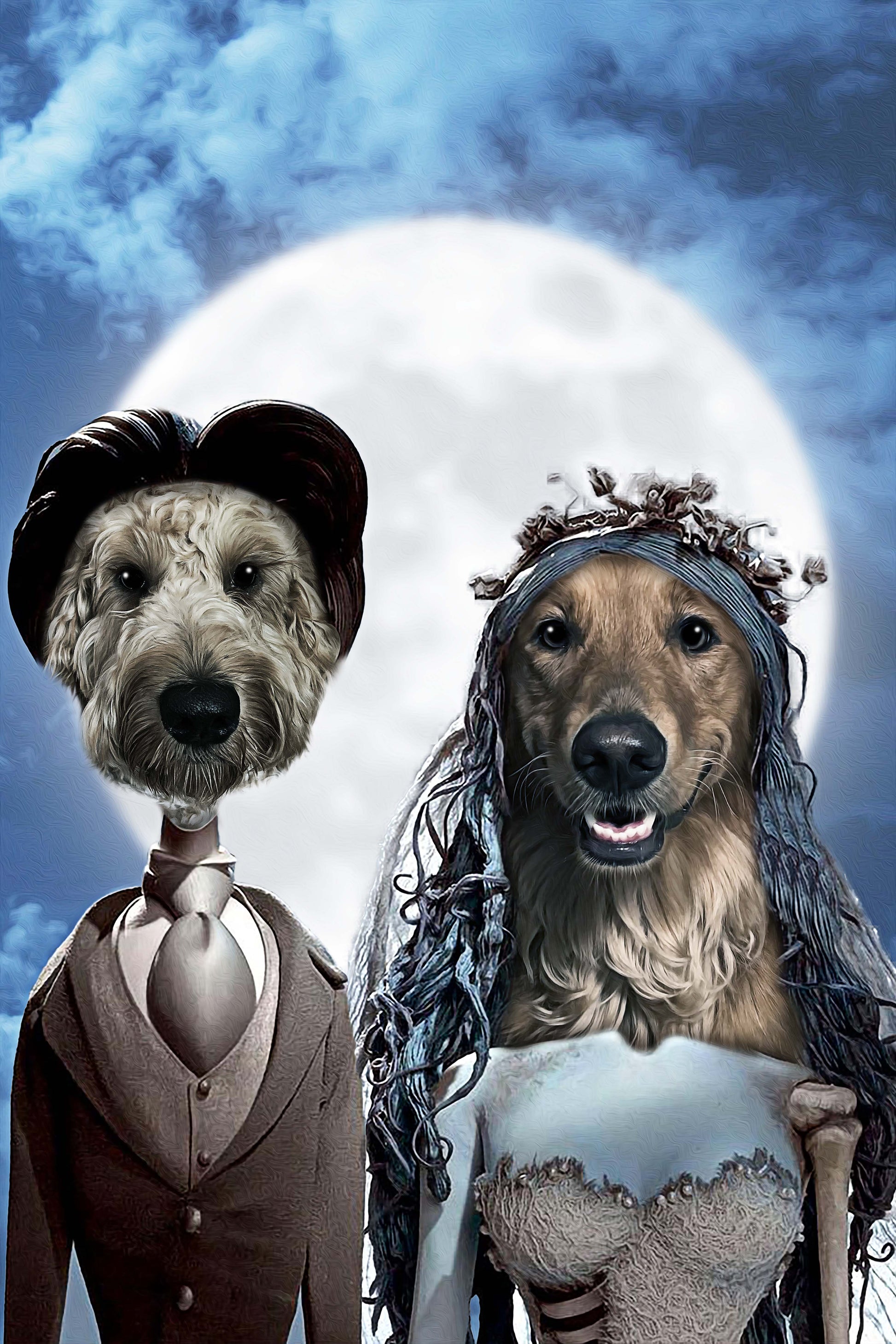 The Bride & Groom Custom Pet Portrait Digital Download - Noble Pawtrait