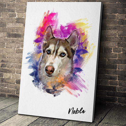 Watercolor Portrait Custom Pet Portrait - Noble Pawtrait