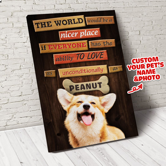 The Unconditional Love Custom Pet Portrait Canvas - Noble Pawtrait