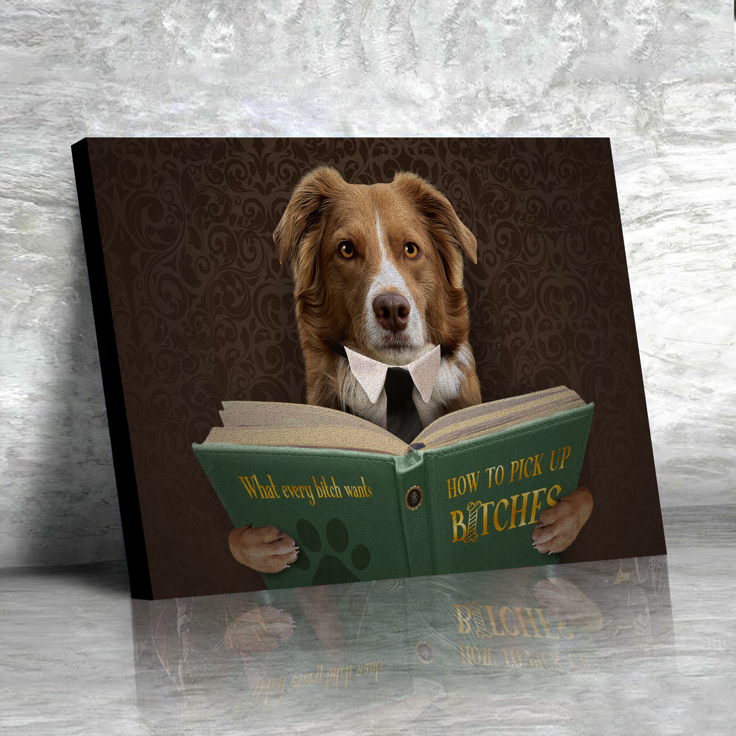 The Book Reader Custom Pet Portrait - Noble Pawtrait