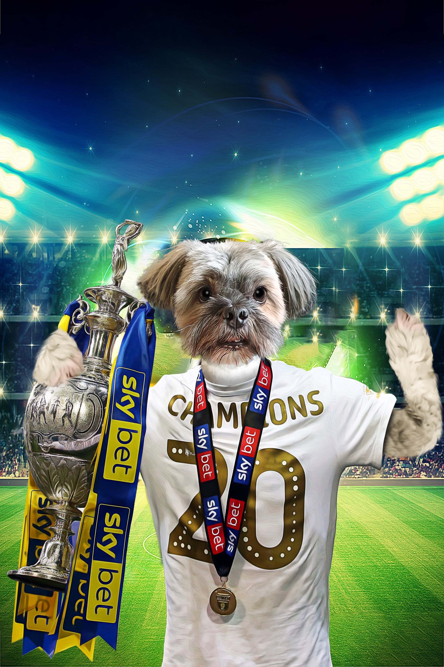 The Soccer Champion Custom Pet Portrait - Noble Pawtrait