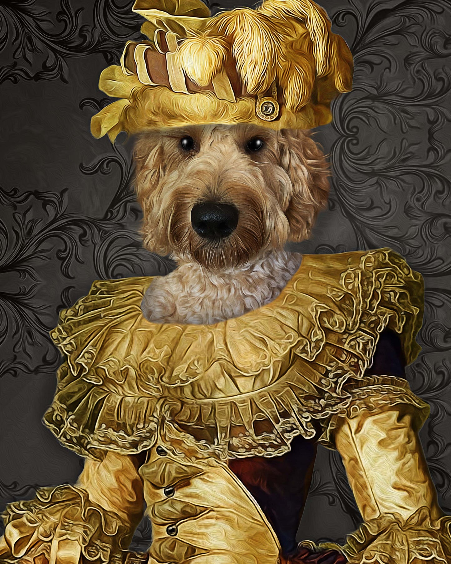 The Charming Queen  Custom Pet Portrait Digital Download - Noble Pawtrait