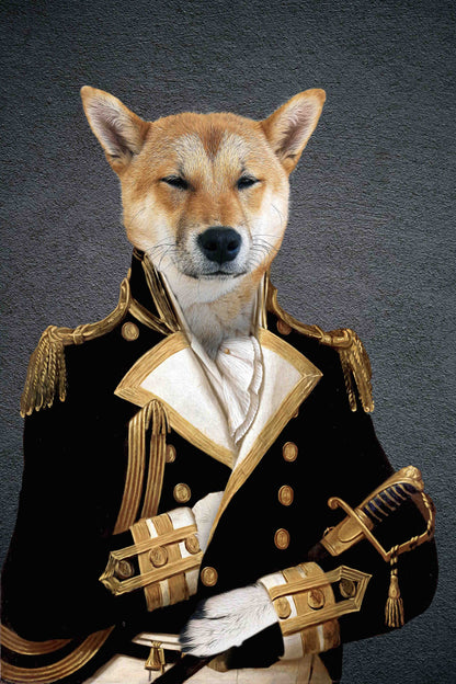 Chef d'escadron Custom Pet Portrait Canvas - Noble Pawtrait