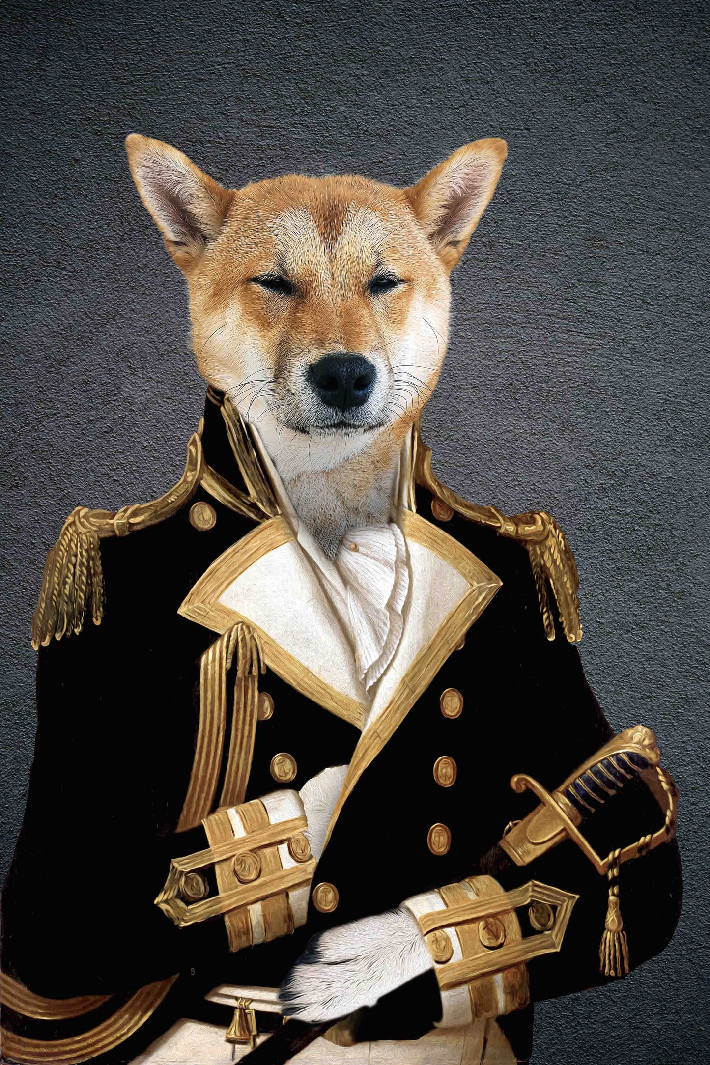 Chef d'escadron Custom Pet Portrait Digital Download - Noble Pawtrait