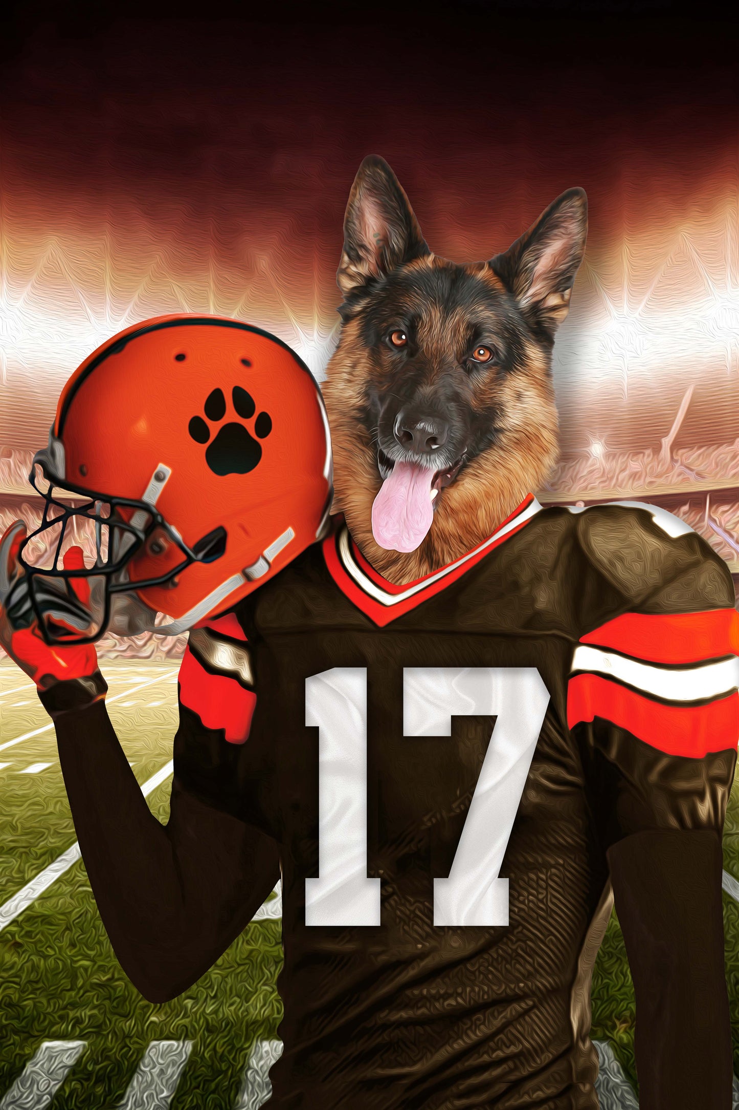 The Cleveland Fan Player Custom Pet Portrait - Noble Pawtrait