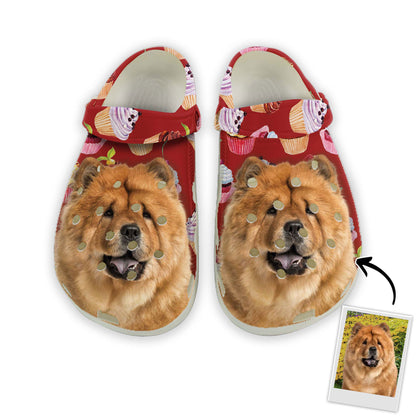 Custom Clogs With Pet Face | Personalized Gift For Pet Lovers | Cupcake Photo