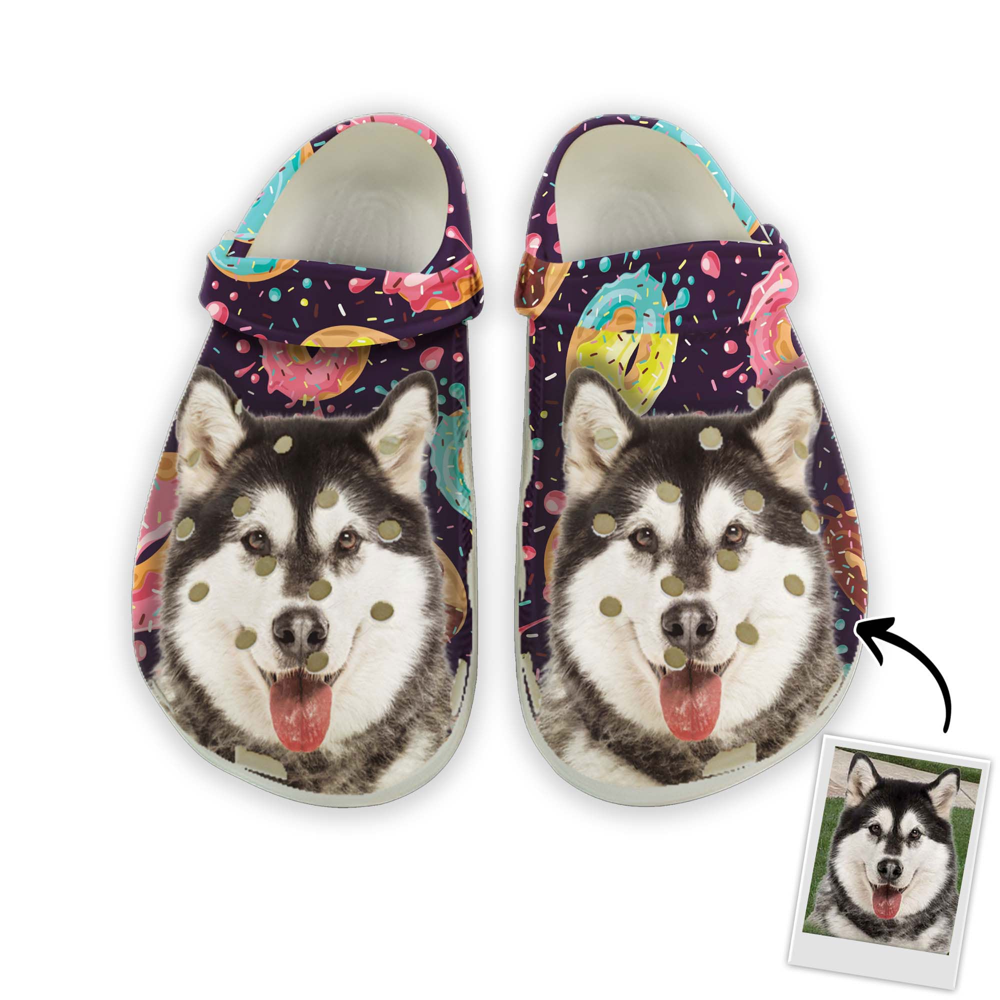 Custom Clogs With Pet Face | Personalized Gift For Pet Lovers | Donut ...