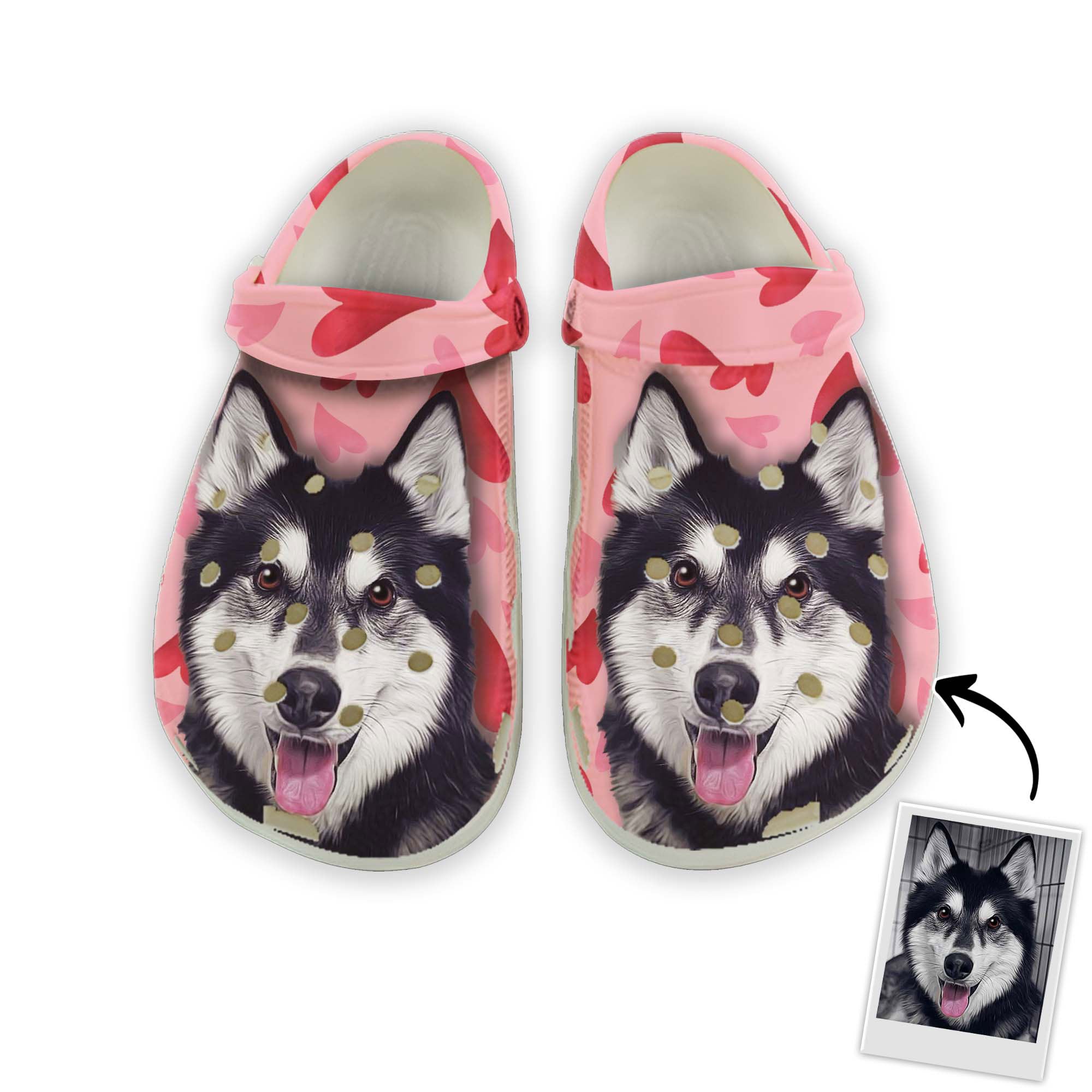 Custom Clogs With Pet Face | Personalized Gift For Pet Lovers | Heart ...