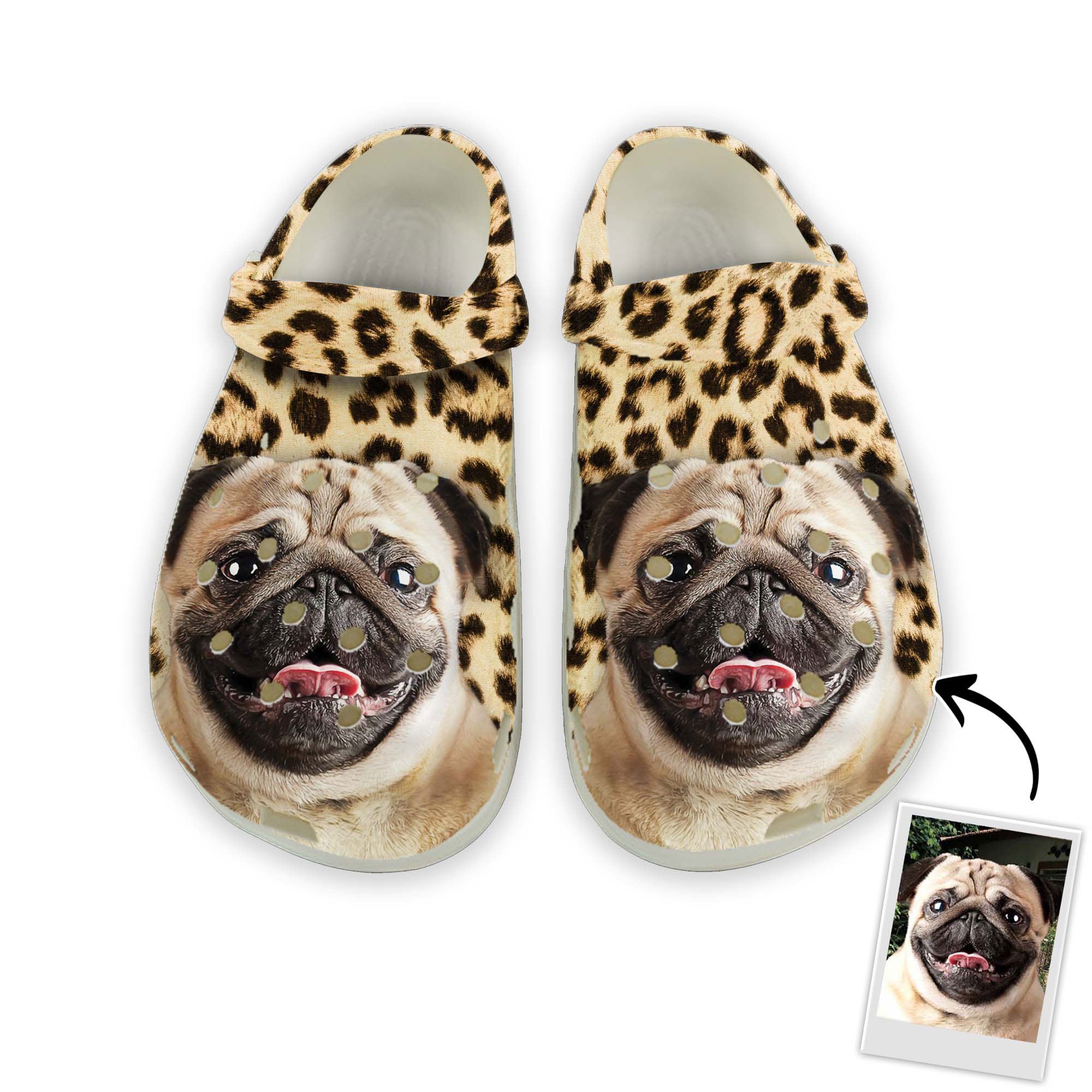 Custom Clogs With Pet Face | Personalized Gift For Pet Lovers | Leopar ...