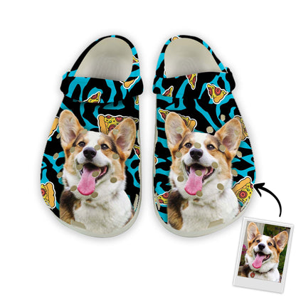 Custom Clogs With Pet Face | Personalized Gift For Pet Lovers | Pizza Photo