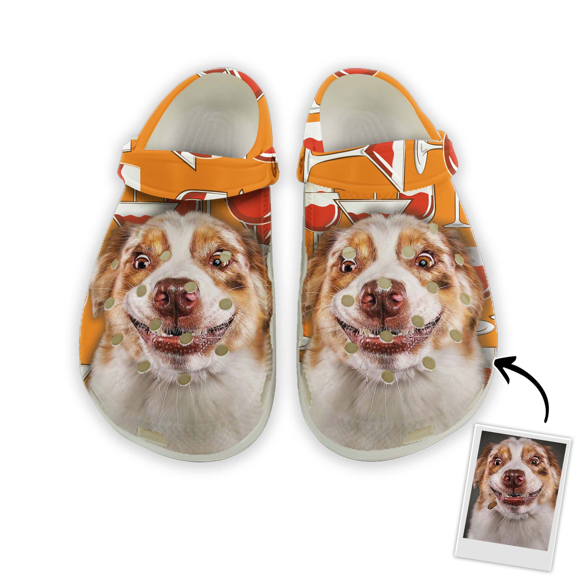 Custom Clogs With Pet Face | Personalized Gift For Pet Lovers | Wine G ...