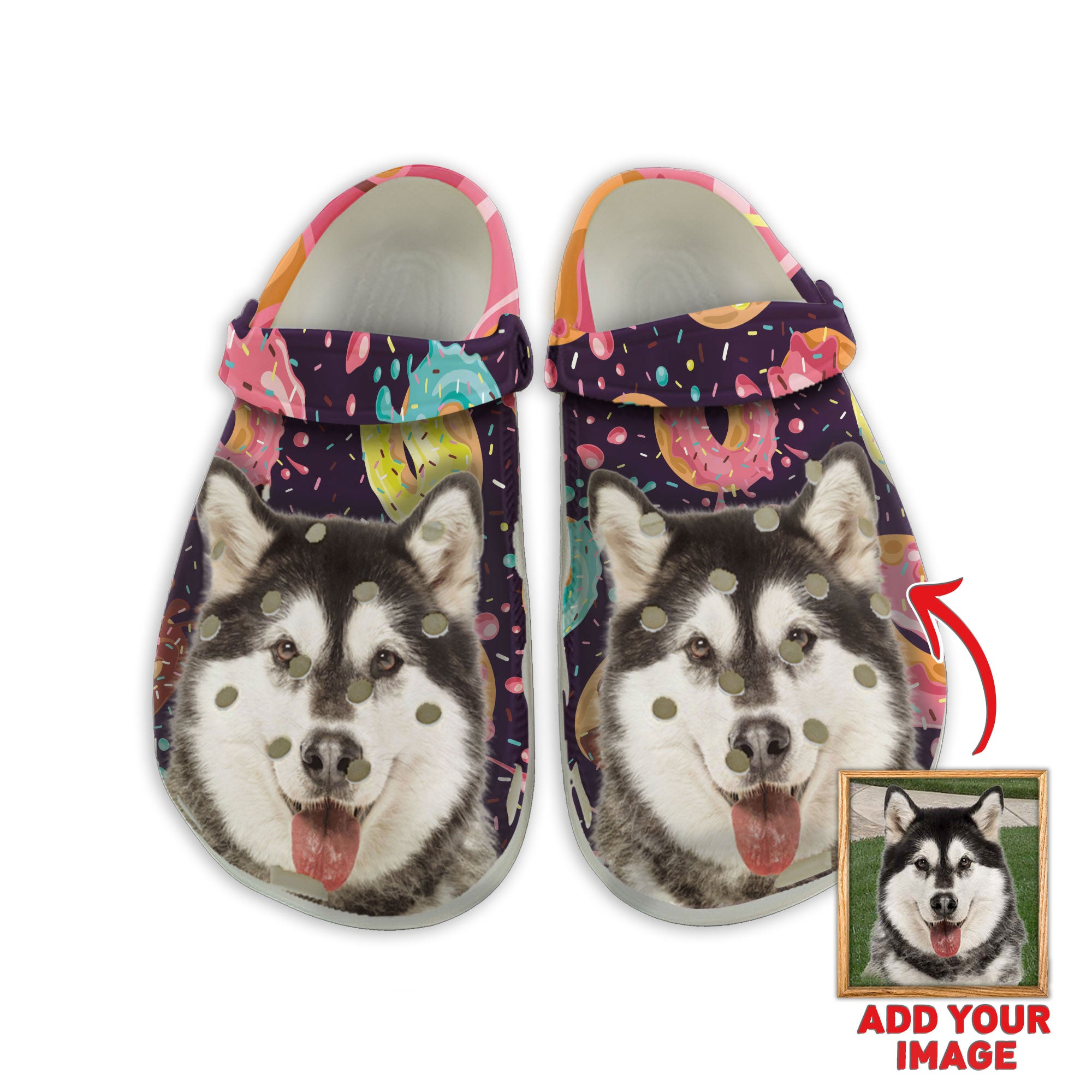 Custom Clogs With Pet Face | Personalized Gift For Pet Lovers | Donut ...
