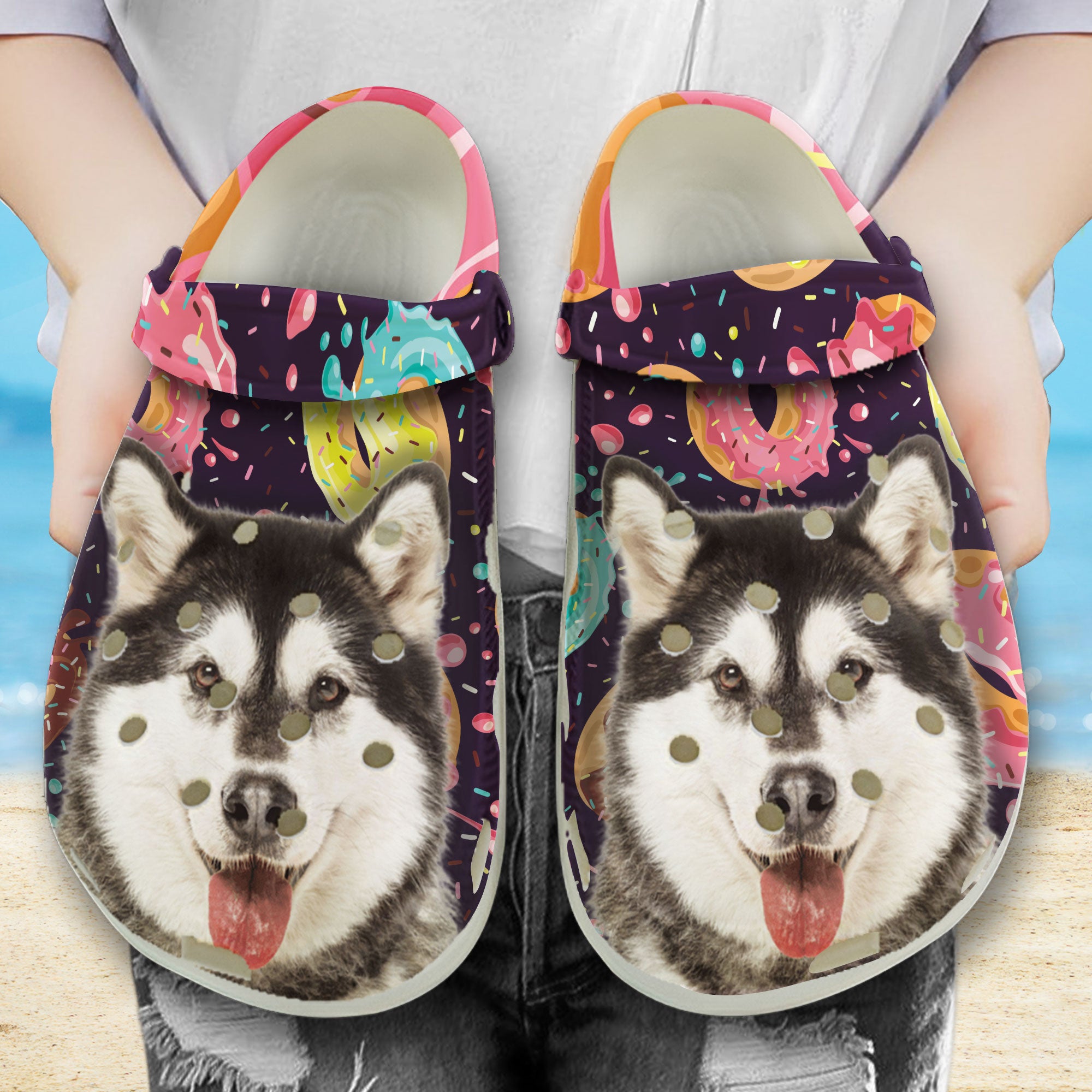 Custom Clogs With Pet Face | Personalized Gift For Pet Lovers | Donut ...