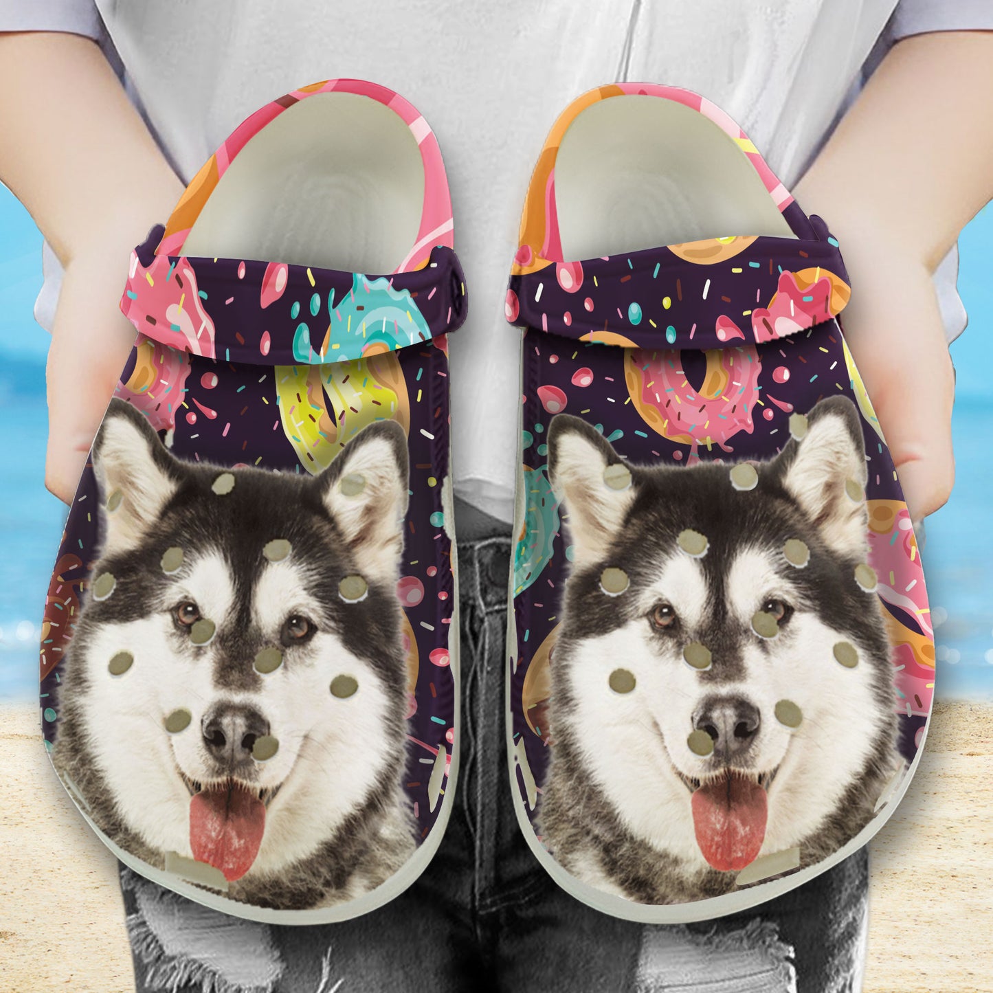 Custom Clogs With Pet Face | Personalized Gift For Pet Lovers | Donut Photo