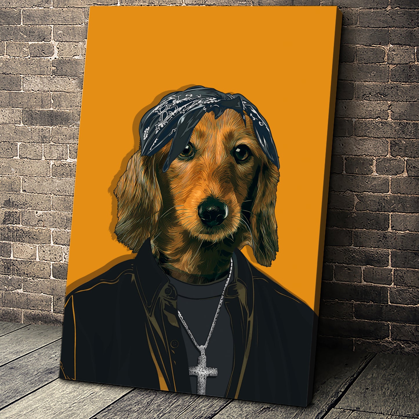 Da Rapper Custom Pet Portrait Canvas - Noble Pawtrait