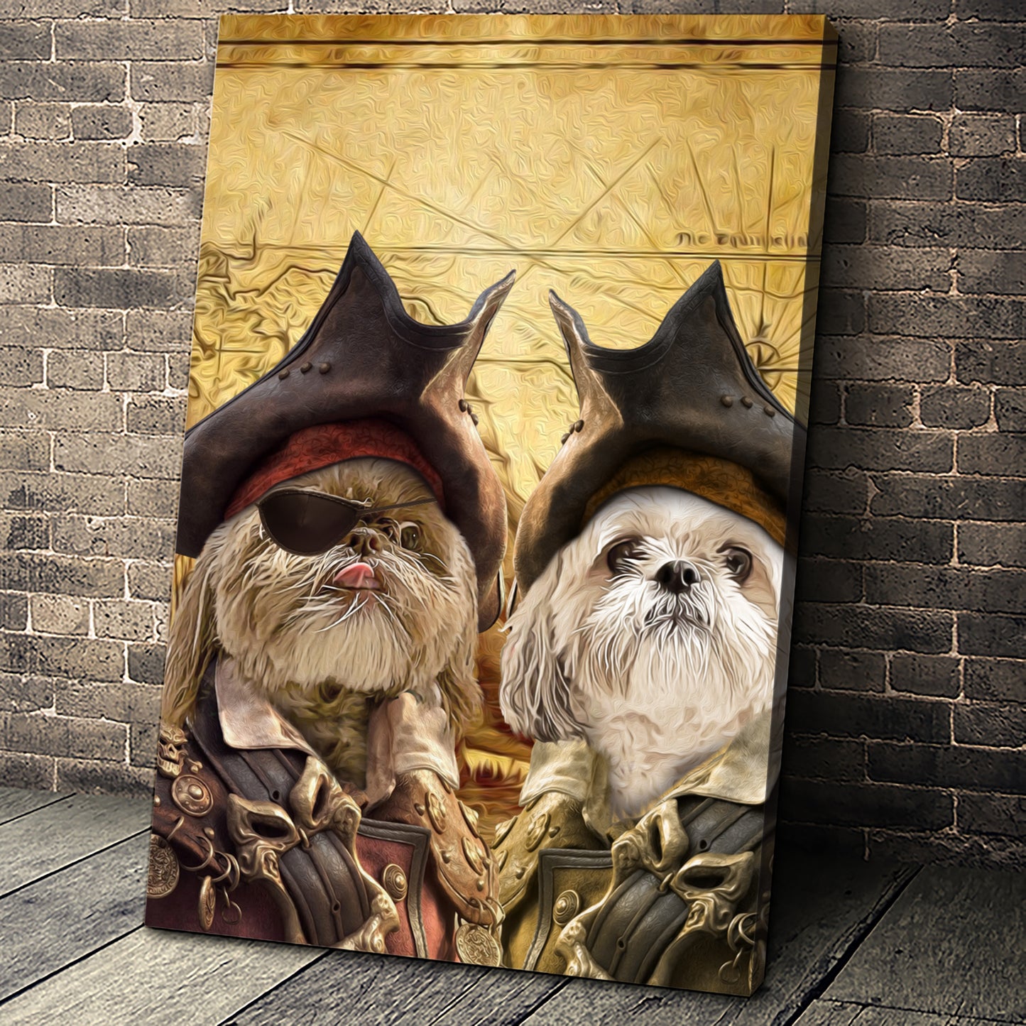 The Duo Pirates Custom Pet Portrait - Noble Pawtrait