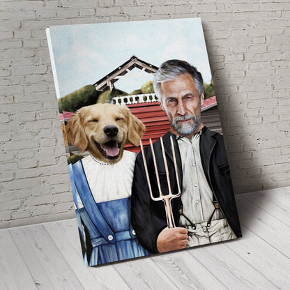 The Farmers Custom Pet Portrait Canvas - Noble Pawtrait
