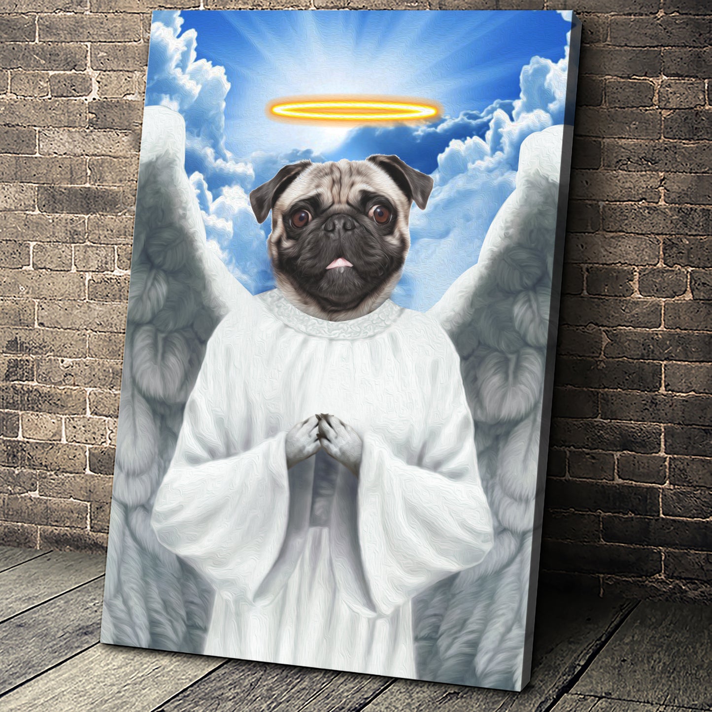 The Flying Angel Custom Pet Portrait Canvas - Noble Pawtrait