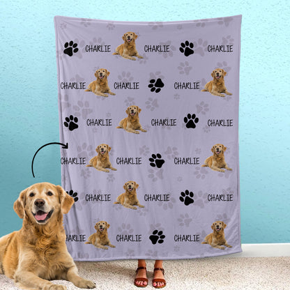 Custom Pet Fleece Blanket Line Pattern Gift For Pet's Parents