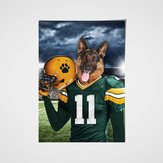 The Green Bay Fan Custom Poster Pet Portrait - Noble Pawtrait