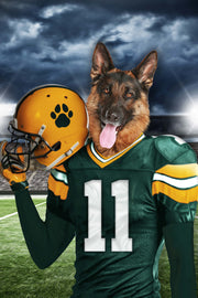 The Green Bay Fan Custom Pet Portrait - Noble Pawtrait