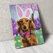 Happy Easter Custom Pet Portrait Canvas - Noble Pawtrait