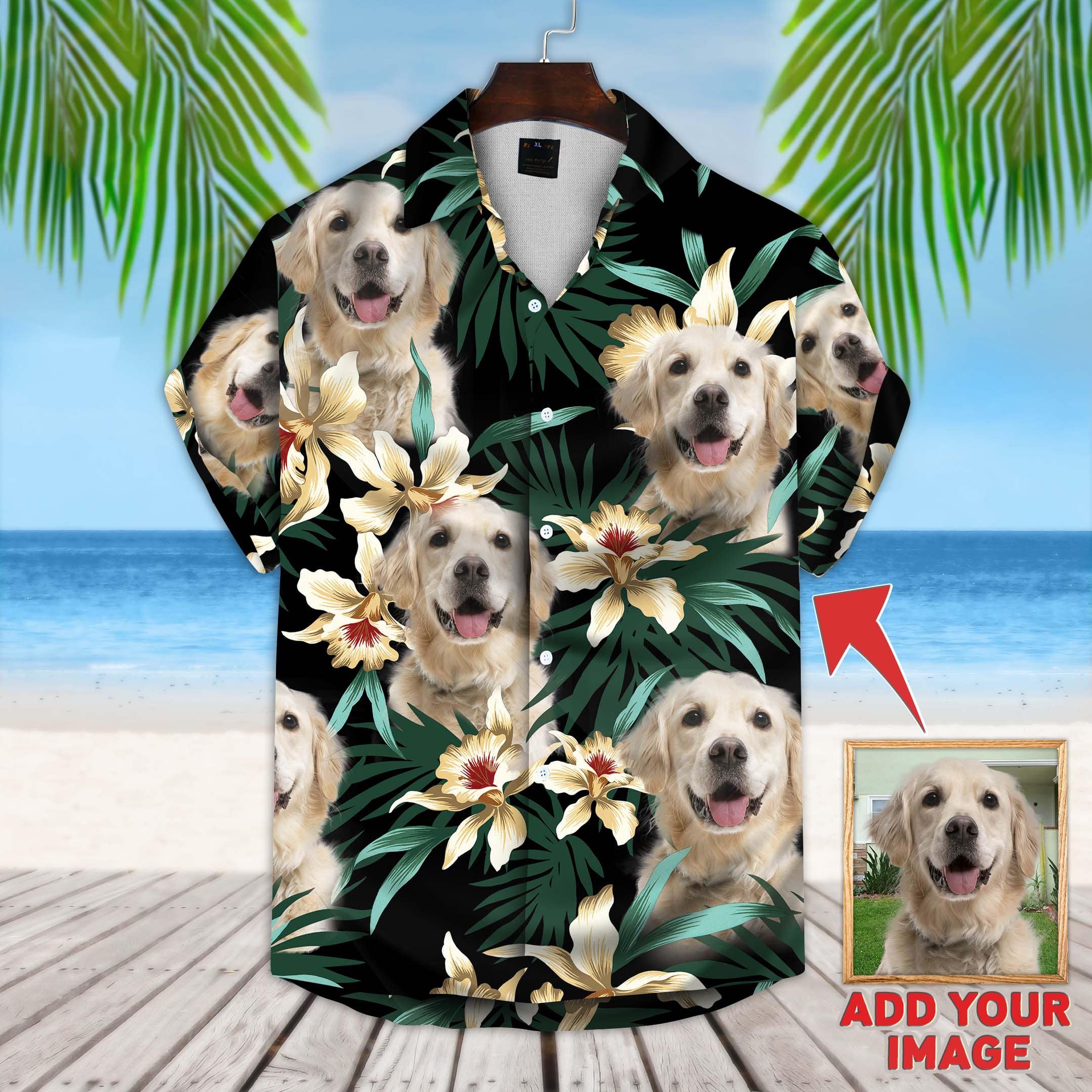 Golden retriever clearance hawaiian shirt