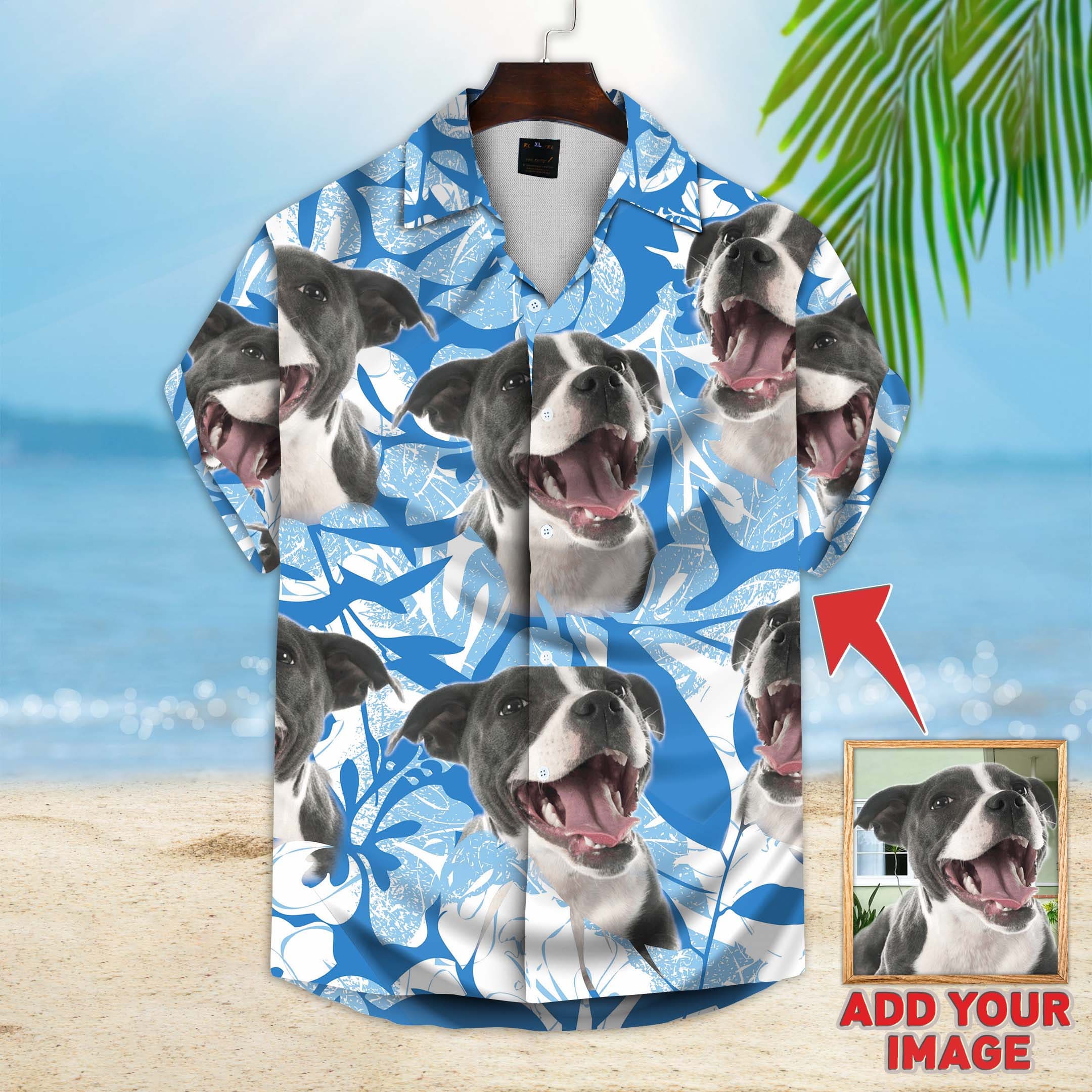 Dog print hawaiian store shirt