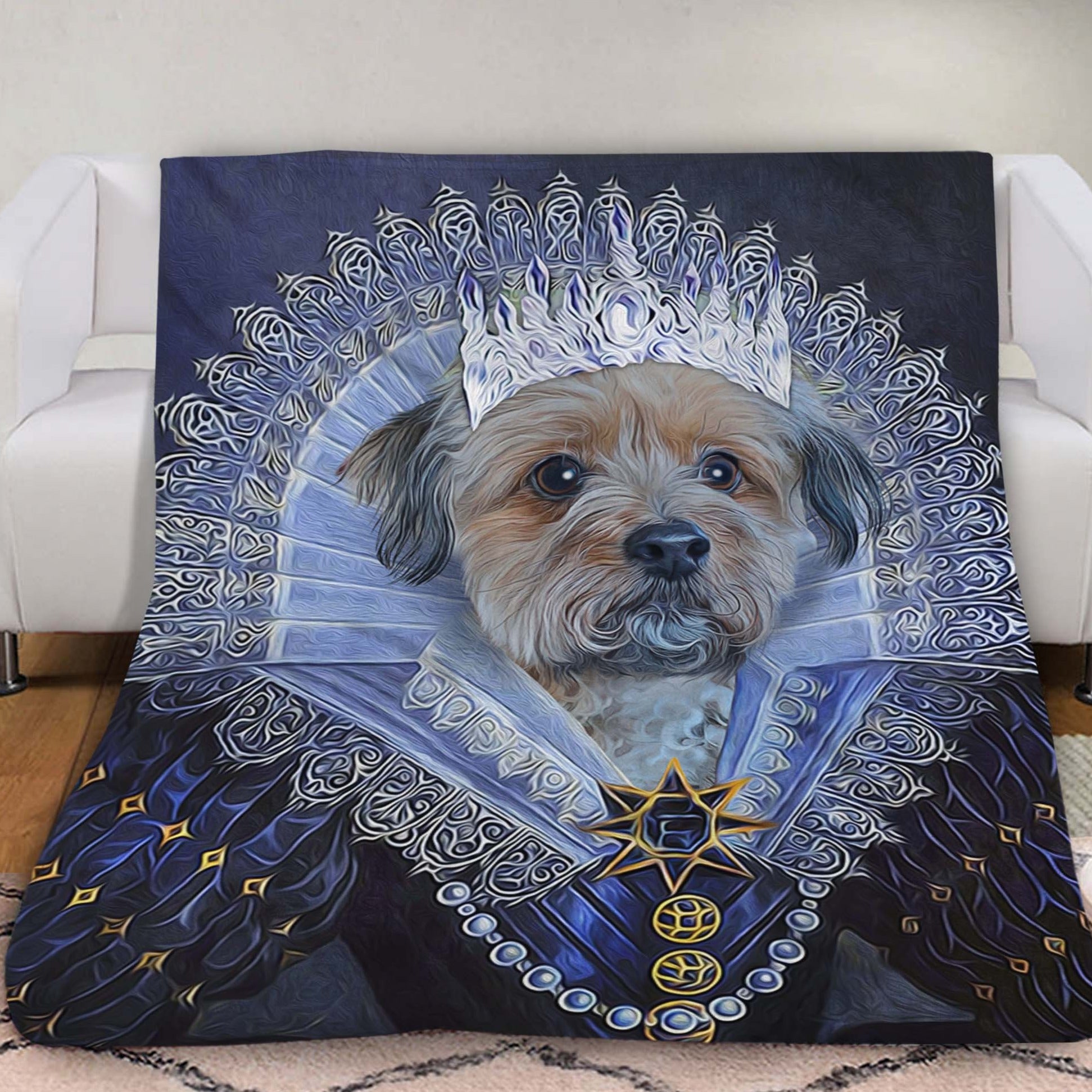 Her Majesty Custom Pet Blanket - Noble Pawtrait