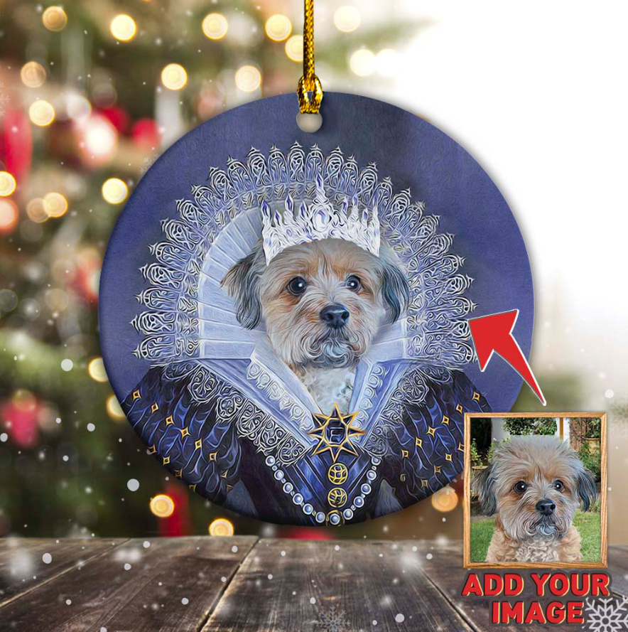 Her Majesty Custom Pet Ornament 2-Sided - Noble Pawtrait