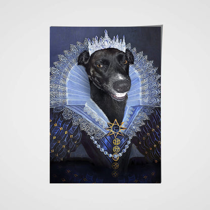 Her Majesty Custom Pet Portrait Poster - Noble Pawtrait