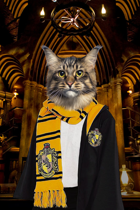 The Wizard Hufflewoof Custom Pet Portrait Digital Download - Noble Pawtrait
