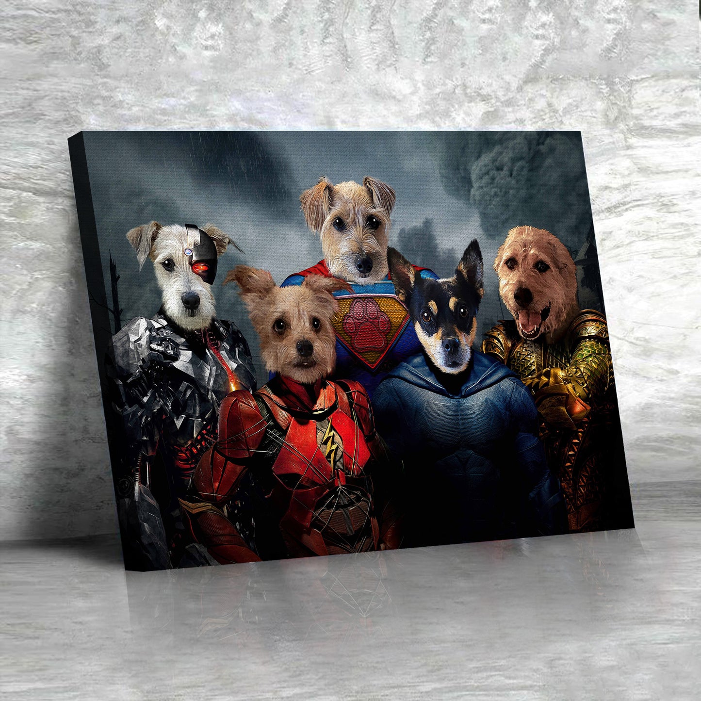 The Justice Heroes Custom Pet Portrait Canvas - Noble Pawtrait