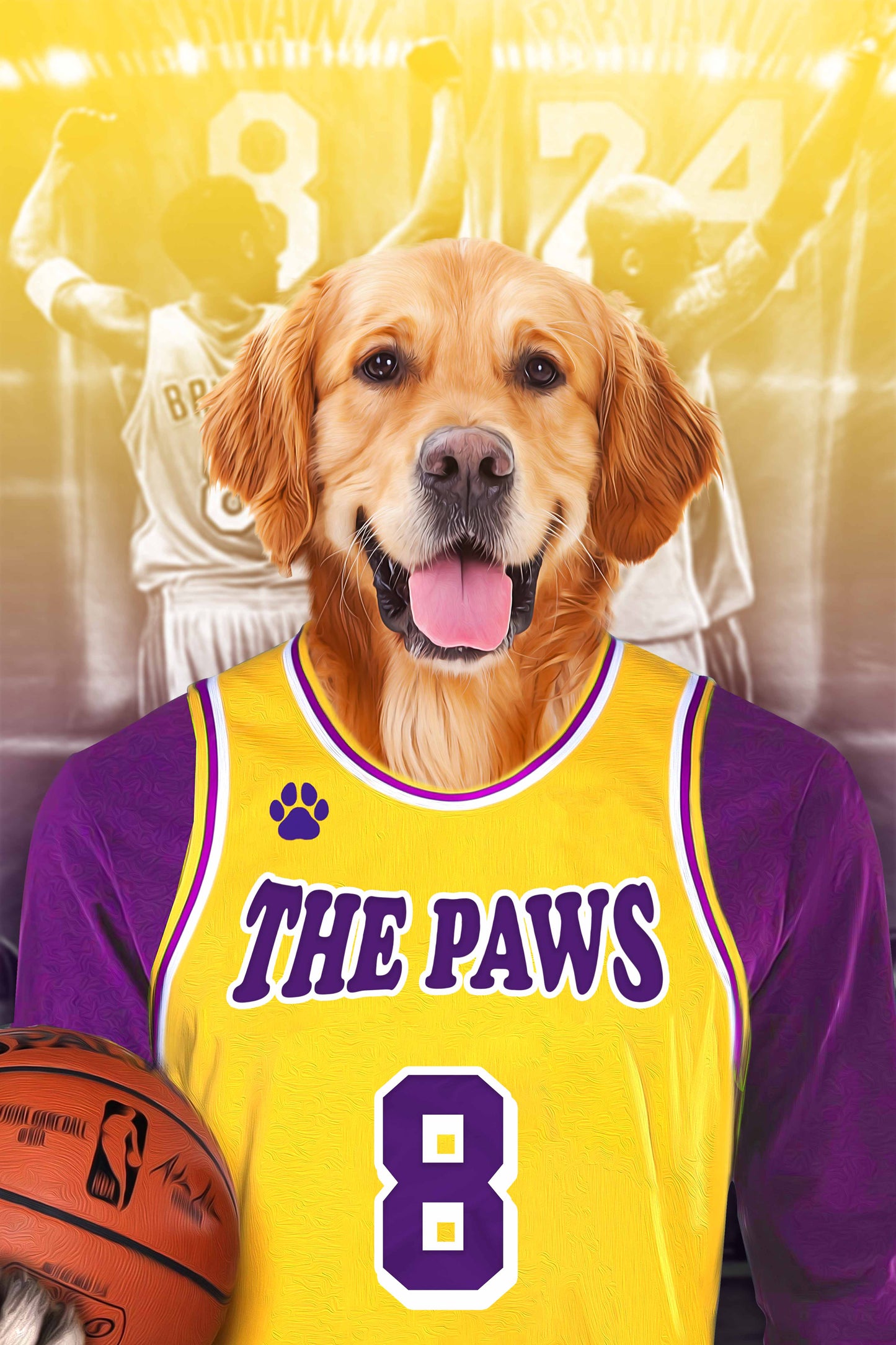 The LA Basketball Custom Digital Download Pet Portrait - Noble Pawtrait