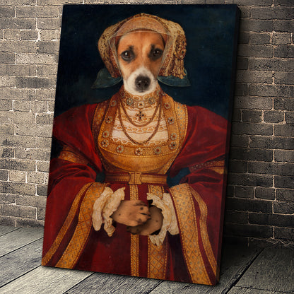 Lady in Orange Custom Pet Portrait Canvas - Noble Pawtrait