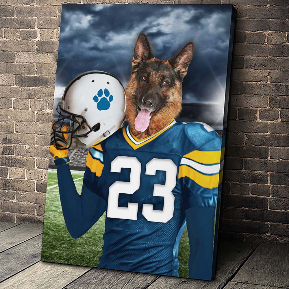 Los Angeles Chargers Fan Custom Canvas Pet Portrait – Noble Pawtrait