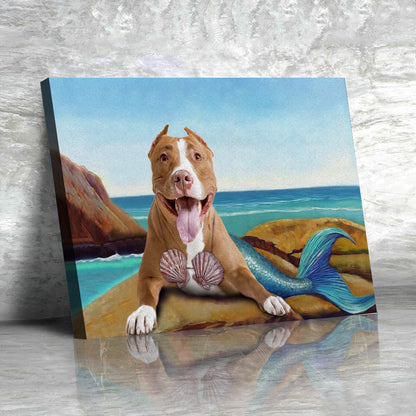The Mermaid Custom Pet Portrait Canvas - Noble Pawtrait