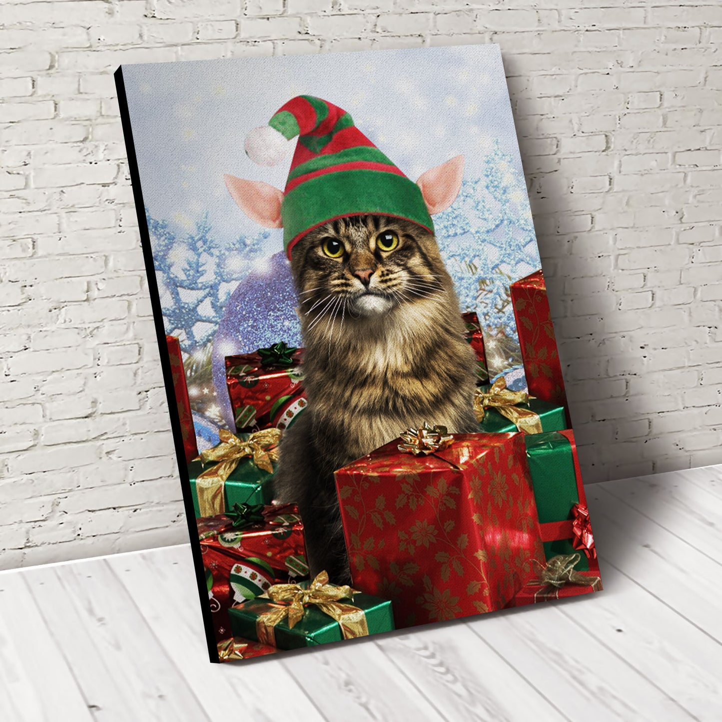 Christmas Helping Paw Custom Pet Portrait - Noble Pawtrait