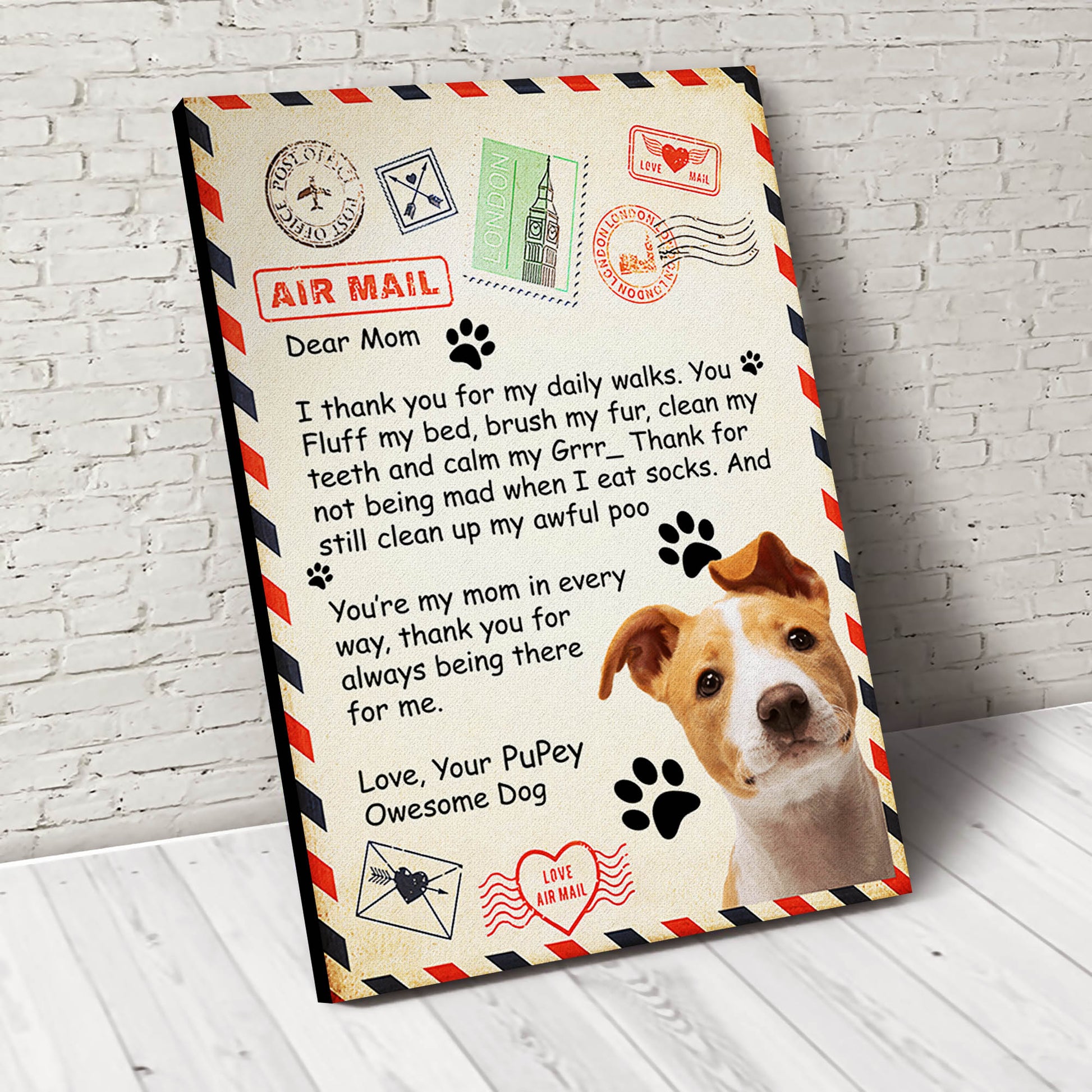 Paw Mail For Mom Custom Pet Portrait - Noble Pawtrait