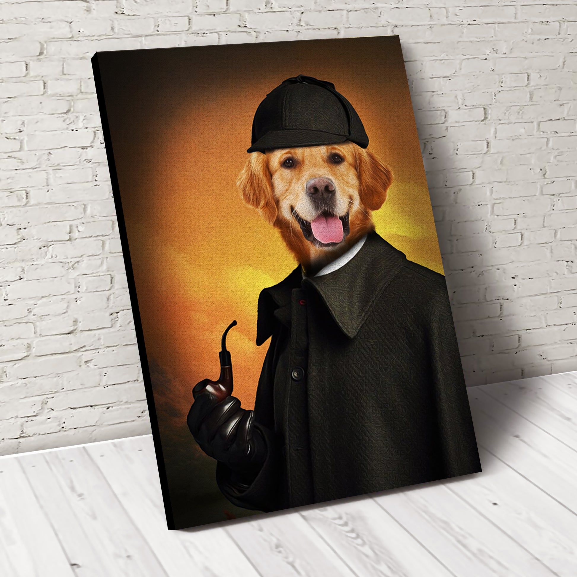 Detective Paw Custom Pet Portrait Canvas - Noble Pawtrait