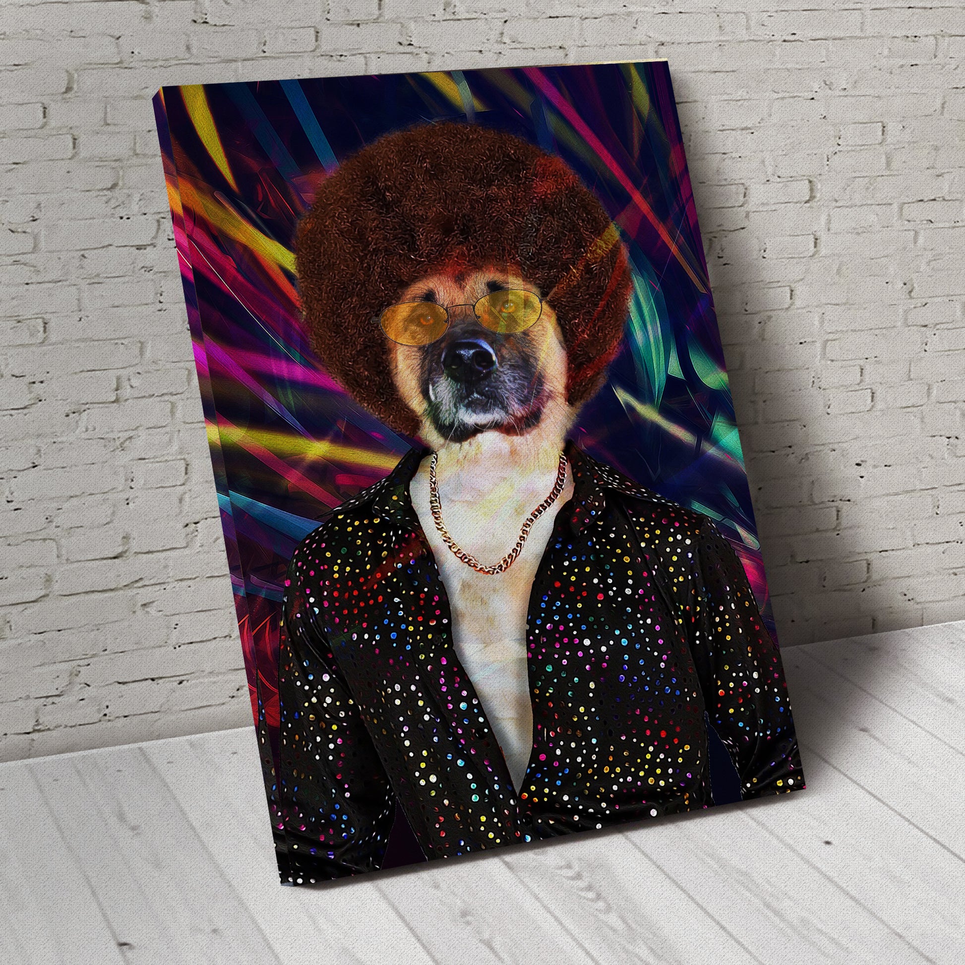 The Disco Star Custom Pet Portrait Canvas - Noble Pawtrait