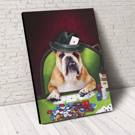 Poker Player Custom Pet Portrait - Noble Pawtrait