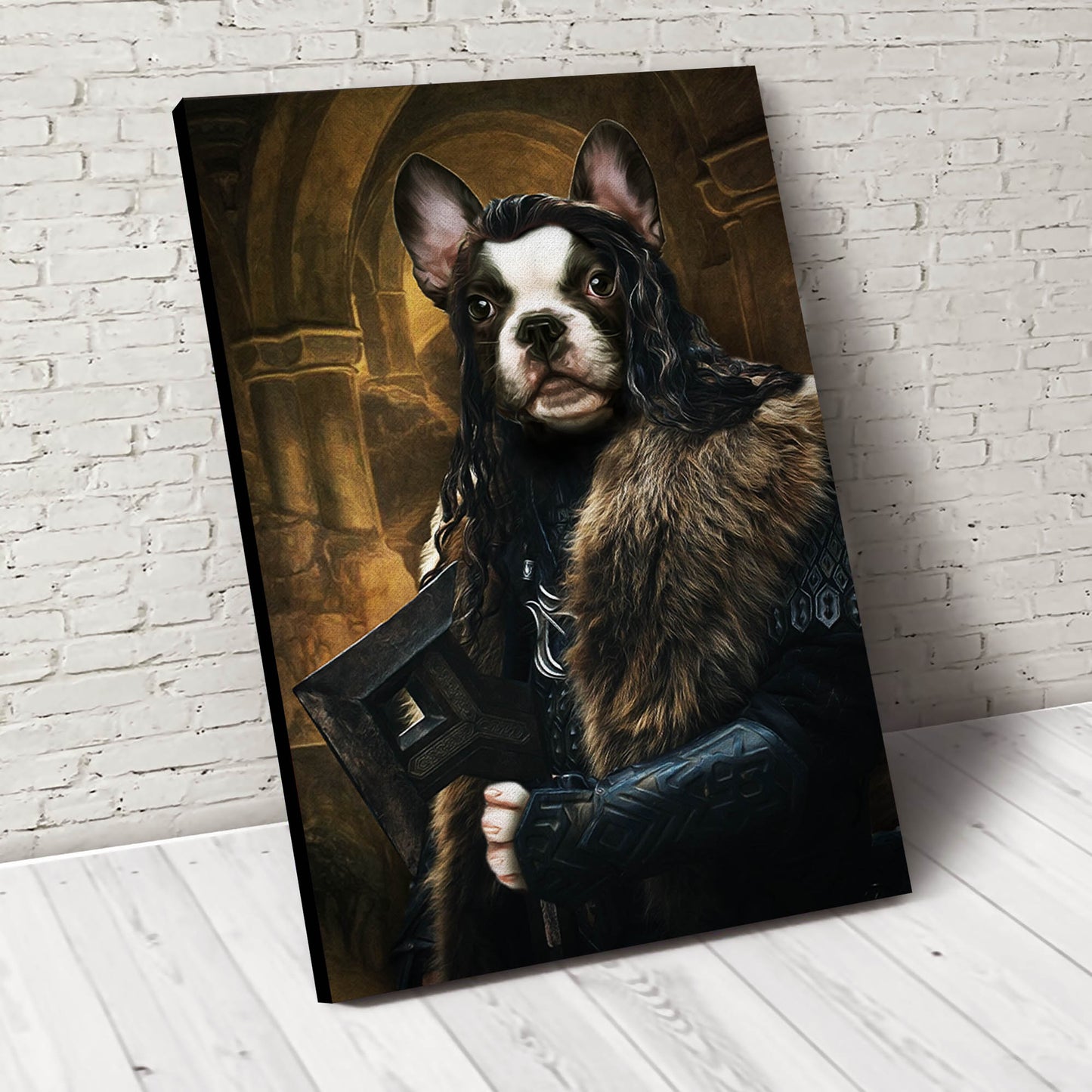 Pawrin Pawkenshield Custom Pet Portrait Canvas - Noble Pawtrait