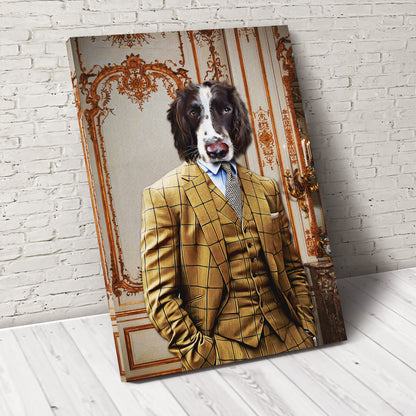 The Brown Suit Custom Pet Portrait - Noble Pawtrait