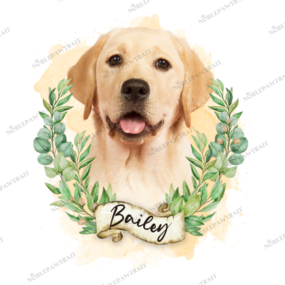 Noble Wreath Watercolor Custom Pet Mug - Noble Pawtrait